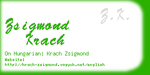 zsigmond krach business card